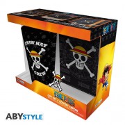 Gift Sets - One Piece - Glass + Pin + Skull Pocket Notebook