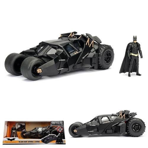 1:24 Scale Diecast - Hollywood Rides - DC - 2008 The Dark Knight Batmobile w/ Batman Figure