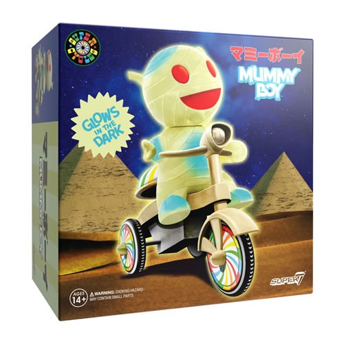 Super Cycles Figures - Super7 - Mummy Boy (Glow w/ Glow Trike)