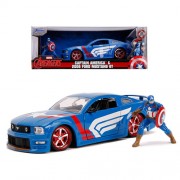 1:24 Scale Diecast - Hollywood Rides - Marvel - 2006 Ford Mustang GT w/ Captain America Figure
