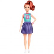 Barbie Fashionistas Dolls - #232 Barbie (Jersey Top And Pleated Purple Skirt / Red Hair)