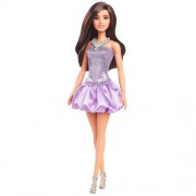 Barbie Fashionistas Dolls - #234 Barbie (Sequined Purple Dress And Silvery Accessories / Brown Hair)