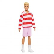 Barbie Fashionistas Dolls - #241 Ken (Red Striped Top And Pink Shorts With White Sneakers / Blonde)