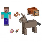 Minecraft Figures - 3.25" Steve And Donkey 2-Pack