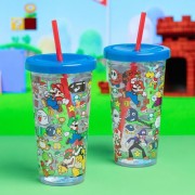 Drinkware - Nintendo - Super Mario Bros. - Plastic Cup And Straw
