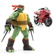 BST AXN Best Action Figures - TMNT - IDW Comics - 5" Raphael & Metallic Sport Bike (GID)