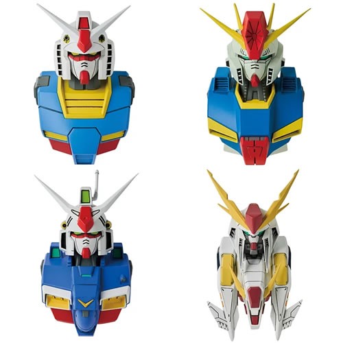 Ichibansho Zakka Figures - Mobile Suit Gundam - 4pc Gundam MS Head Magnet Display