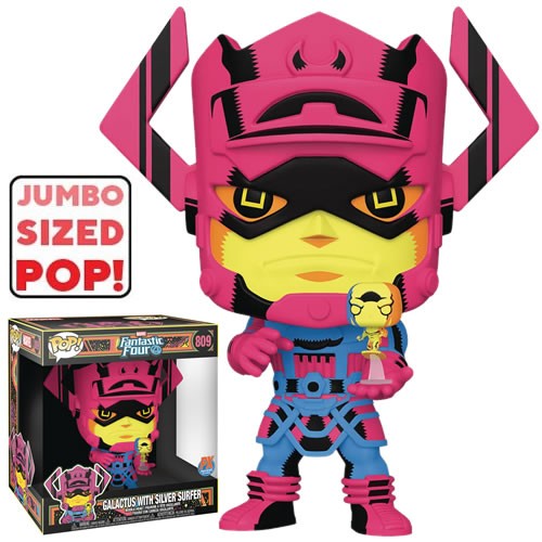 Pop! Marvel - Fantastic Four - 10" Jumbo Sized Galactus w/ Silver Surfer (Black Light) Exclusive
