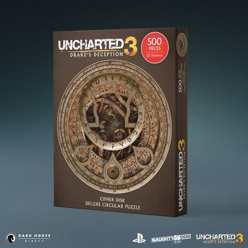 Puzzles - 500 Pcs - Uncharted 3: Drake’s Deception - Cipher Disk Deluxe Circular Puzzle