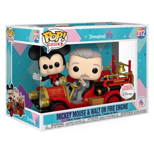 Pop! Rides - Disney - Disneyland 70th Celebration - Mickey & Walt On Fire Engine (Exclusive)