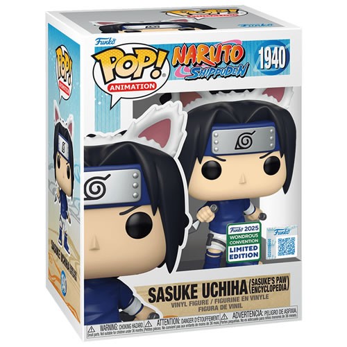 Pop! Animation - Naruto: Shippuden - Sasuke Uchiha (Paw Encyclopedia) w/ Pop! Protector (Exclusive)