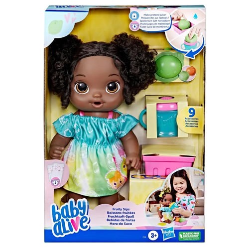 Baby Alive Dolls - Fruity Sips - Lime Black Hair Doll - 5X00