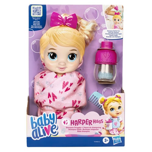 Baby Alive Dolls - Shampoo Snuggle - Harper Hugs Blonde Hair Doll - 5X00