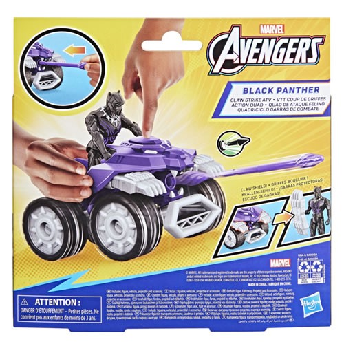 Avengers Vehicles - Epic Hero Series - 4" Black Panther w/ Claw Strike ATV - 5L00