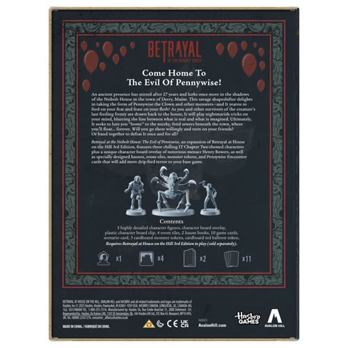 Boardgames - Betrayal At The Neibolt House: The Evil Of Pennywise Expansion - UU00