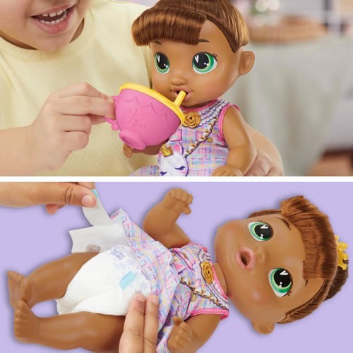 Baby Alive Dolls - Bubbly Tea Party - Sophia Sparkle Brown Hair Baby - 5X00
