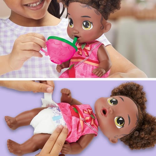 Baby Alive Dolls - Bubbly Tea Party - Berry Boo Black Hair Baby Doll - 5X00