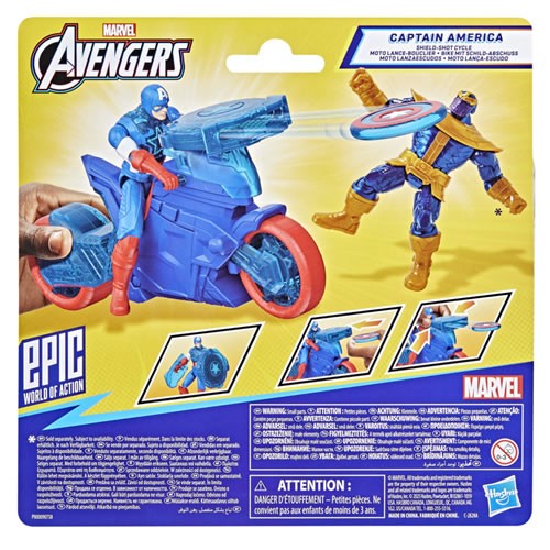 Marvel Avengers Vehicles - Epic World Of Action - 4" Captain America Shield-Shot Cycle - 5L00