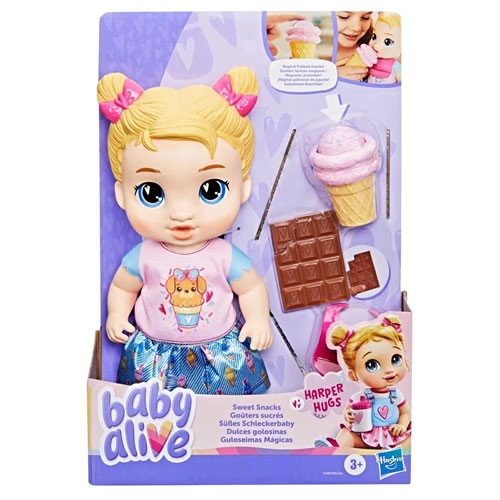 Baby Alive Dolls - Sweet Snacks - Harper Hugs Blonde Hair Baby Doll - 5X00