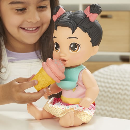 Baby Alive Dolls - Sweet Snacks - Katie Kat Black Hair Baby Doll - 5X00