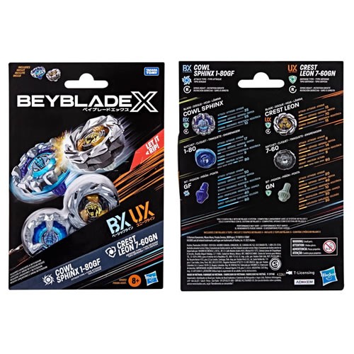 Beyblade X - Cowl Sphinx 1-80GF & Crest Leon 7-60GN Dual Pack - AX00