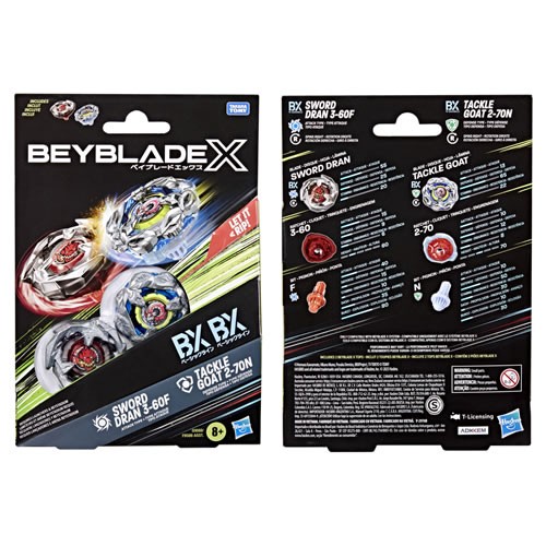 Beyblade X - Tackle Goat 2-70N BX & Sword Dran 3-60F BX - AX00