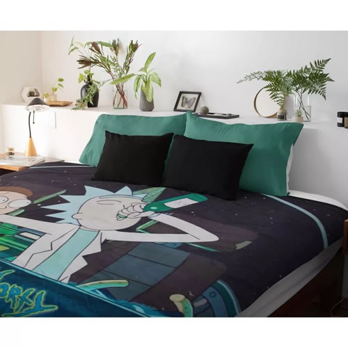 Rick And Morty Accessories - Spaceship Fleece Throw Blanket (45" x 60")