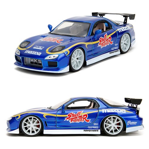 1:24 Scale Diecast - Hollywood Rides - Street Fighter - 1993 Mazda RX-7 w/ Chun-Li