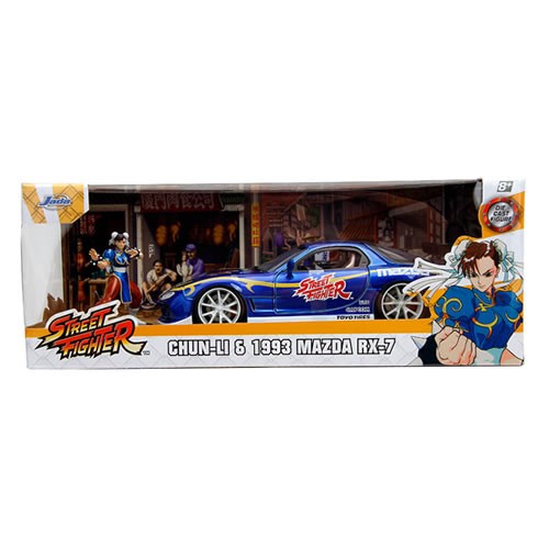 1:24 Scale Diecast - Hollywood Rides - Street Fighter - 1993 Mazda RX-7 w/ Chun-Li