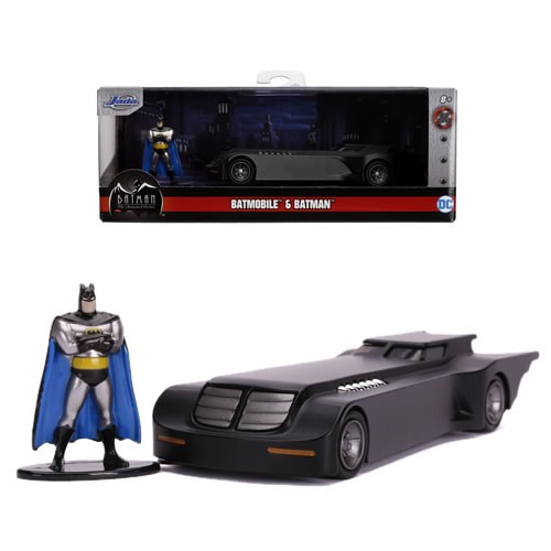 1:32 Scale Diecast - Hollywood Rides - DC - Batman TAS - Batmobile w/ Batman