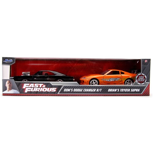 1:32 Scale Diecast - Fast & Furious - Dom's Dodge Charger R/T & Brian's Toyota Supra 2-Pack