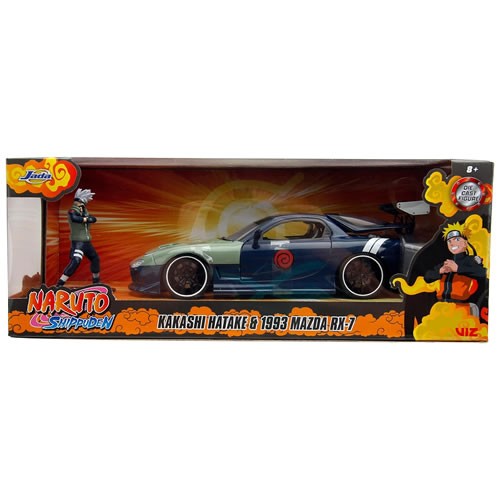 1:24 Scale Diecast - Hollywood Rides - Naruto: Shippuden - 1993 Mazda RX-7 w/ Kakashi Hatake