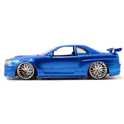 1:24 Scale Diecast - Fast & Furious - Brian's 2002 Nissan Skyline GT-R (R34) (Candy Blue)