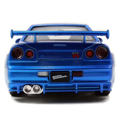 1:24 Scale Diecast - Fast & Furious - Brian's 2002 Nissan Skyline GT-R (R34) (Candy Blue)