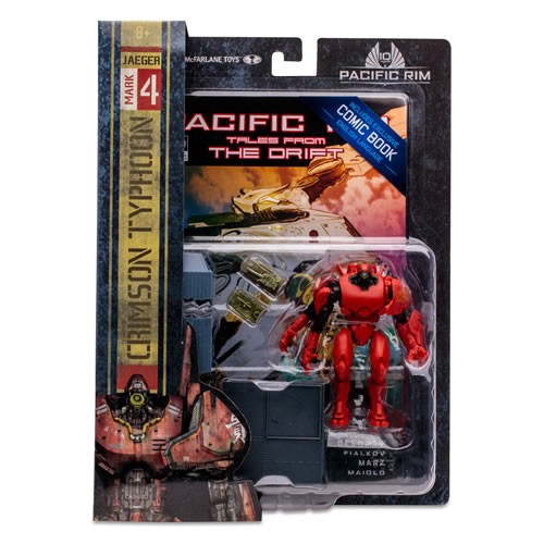 Pacific Rim Figures - 4" Scale Crimson Typhoon (Jaeger) Figure Playset w/ Comic