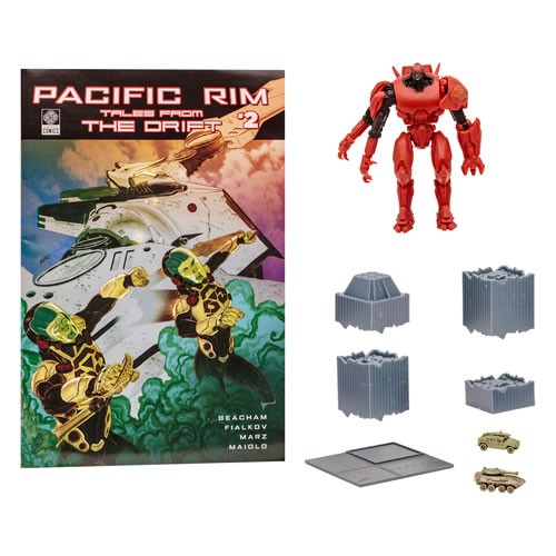 Pacific Rim Figures - 4" Scale Crimson Typhoon (Jaeger) Figure Playset w/ Comic