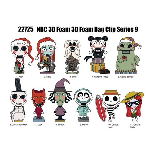 3D Foam Collectible Bag Clips - NBC - S09 - 24pc Blind Bag Display