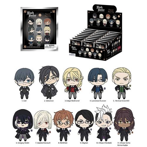 3D Foam Collectible Bag Clips - Black Butler - S01 - 24pc Blind Bag Display