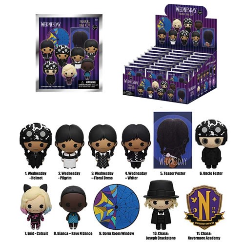3D Foam Collectible Bag Clips - Wednesday (TV Series 2022) - S03 - 24pc Blind Bag Display