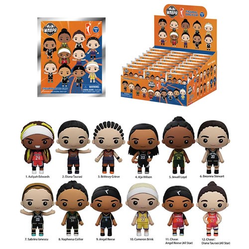 3D Foam Collectible Bag Clips - WNBA Basketball - S01 - 24pc Blind Bag Display
