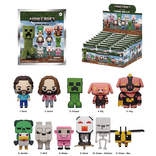3D Foam Collectible Bag Clips - A Minecraft Movie - S01 - 24pc Blind Bag Display