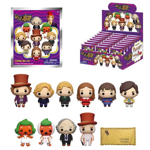 3D Foam Collectible Bag Clips - Willy Wonka And The Chocolate Factory - S01 - 24pc Blind Bag Display