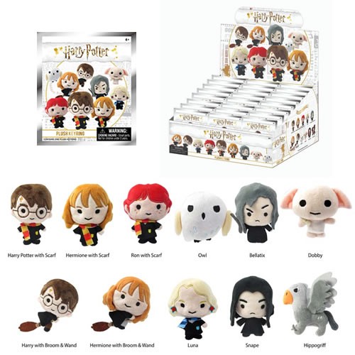 3D Plush Collectible Bag Clips - Harry Potter - 24pc Blind Bag Display
