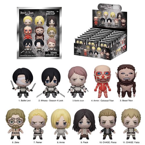 3D Foam Collectible Bag Clips - Attack On Titan - S03 - 24pc Blind Bag Display