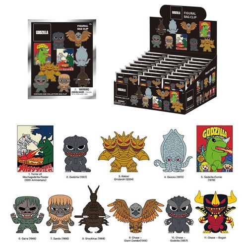 3D Foam Collectible Bag Clips - Godzilla - S07 - 24pc Blind Bag Display