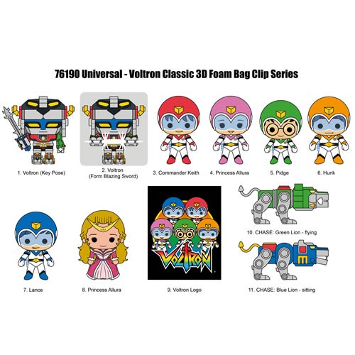 3D Foam Collectible Bag Clips - Voltron 40th Anniversary - 24pc Blind Bag Display