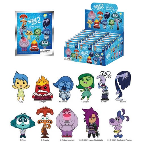 3D Foam Collectible Bag Clips - Disney / Pixar - Inside Out 2 - 24pc Blind Bag Display