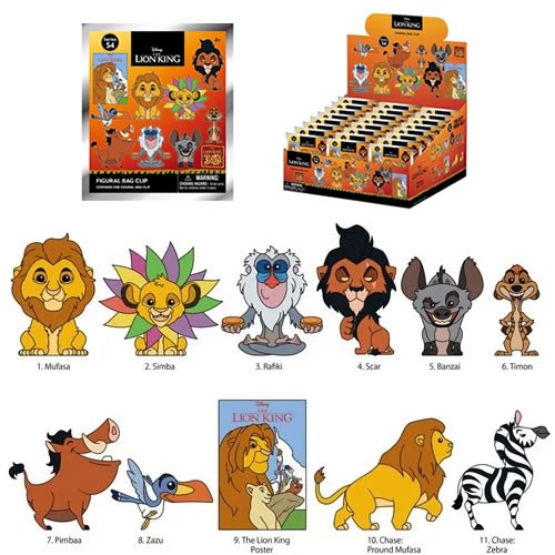 3D Foam Collectible Bag Clips - Disney - Lion King - 24pc Blind Bag Display