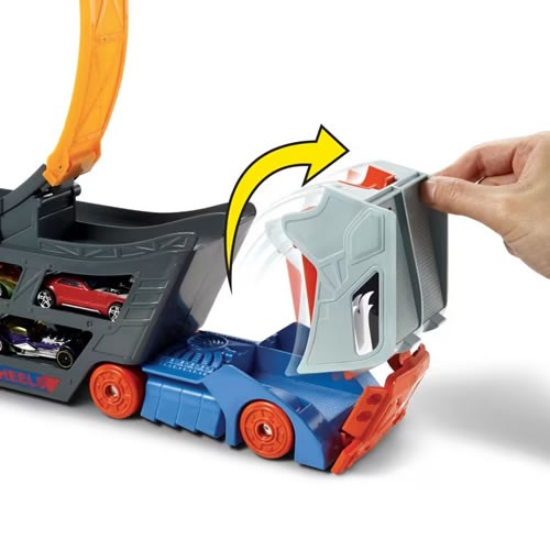 1:64 Scale Diecast - Hot Wheels - Stunt And Go Transporter Truck
