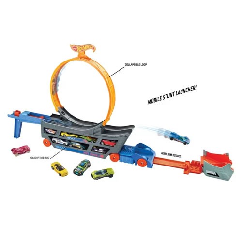1:64 Scale Diecast - Hot Wheels - Stunt And Go Transporter Truck